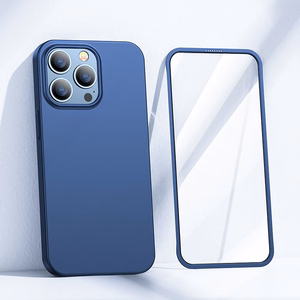 Joyroom 360 Full Case etu- ja takakuori iPhone 13 Pro Max + karkaistu lasi näytönsuoja sininen (JR-BP928 sininen)
