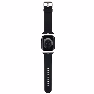 Karl Lagerfeld 3D Rubber Karl ja Choupette Heads hihna musta Apple Watch 42/44/45/49mm:lle