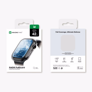 AmazingThing Radix Glass Screen Protector with Case for Apple Watch Series 11 42mm - Clear