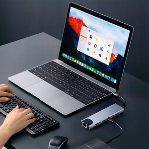 Tech-Protect HB09 USB-hubi 8in1 TYPE-C + USB-A 3.0 + USB-C 3.0 + HDMI 4K 60HZ + SD/TF + PD100W + RJ45 1000 MB/S - harmaa