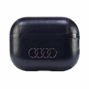 Audi Nahkainen Big Logo AirPods Pro 2 Suojakuori Musta/Musta AU-APP2-GT/D3-BK