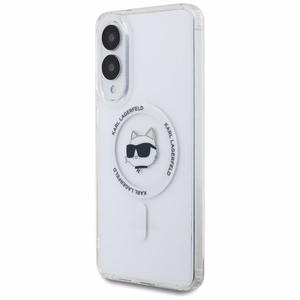 Karl Lagerfeld Choupette MagSafe -suojakuori Samsung Galaxy S25 Edge -puhelimelle, valkoinen