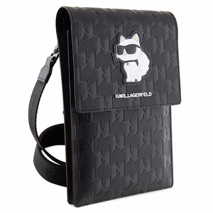 Karl Lagerfeld Suojakuori KLWBSAKHPCK Handbag - Musta Saffiano Monogram Choupette