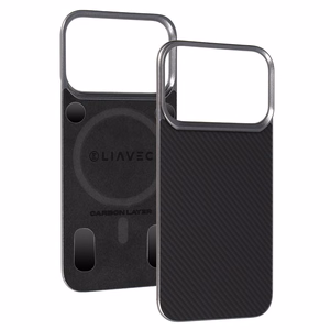 Liavec Carbon Layer Magsafe Aramid Fiber suojakuori Iphone 17 Pro Max musta