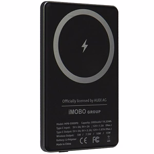 Tehopankki Audi Big Logo MagSafe induktiivinen 15W 5000mAh - harmaa