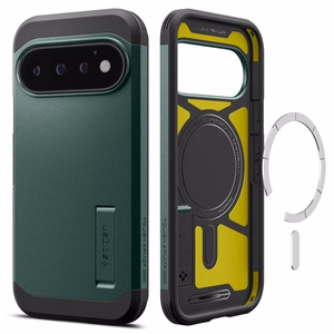 Spigen Tough Armor Mag MagSafe -suojakuori Google Pixel 11 Pro -mallille, tummanvihreä