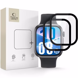 Tech-Protect Glass Flex+ 2 kpl hybridilasi Huawei Watch Fit 4:lle - musta