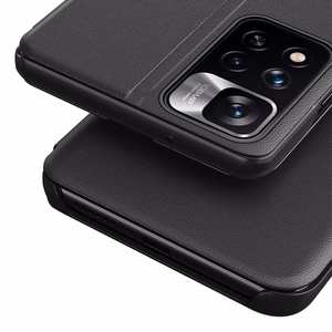 Eco Leather View Case Elegant Flip Cover with Stand Function Poco M4 Pro 5G Blue