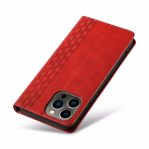 Magneetti hihna tapauksessa iPhone 14 Plus tapauksessa Flip lompakko Mini Lanyard jalusta punainen