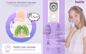 Portable Mesh Nebulizer FEELLIFE Air Kids, Rose