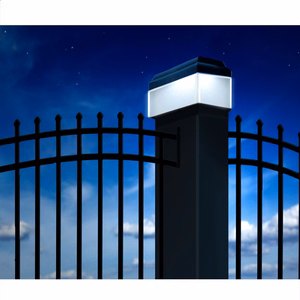 GreenBlue GB128 – 100×100 mm aurinkokäyttöinen LED-aitatolppavalo hämärätunnistimella