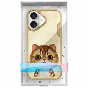 Nimmy Big Eyed Pet 2.0 Kissa Suojakuori iPhone 16:lle - vihreä