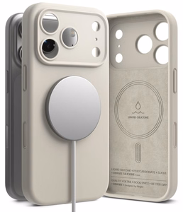 Ringke MagSafe -silikonisuojakuori laitteelle iPhone 18 Pro – beige