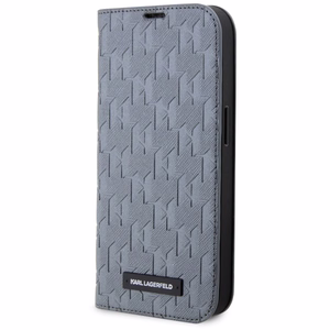 Karl Lagerfeld KLBKP14SSAKLHPG iPhone 14 6,1 kirjakuori hopeinen/hopeinen Saffiano Mono BT