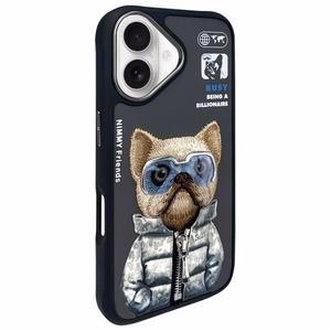 NIMMY Suojakuori COOL&CUTE 2.0 Koira iPhone 16:lle musta