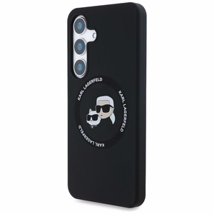 Karl Lagerfeld Suojakuori Samsung S25:lle KLHMS25SSKCHTCK (Magneettinen Silikoninen Double Heads) Musta