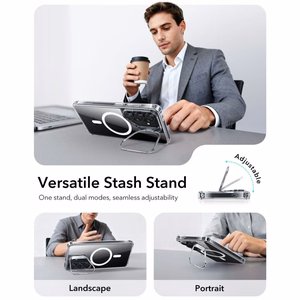 ESR Classic Hybrid Kickstand MagSafe Suojakuori Samsung Galaxy S26:lle - Läpinäkyvä