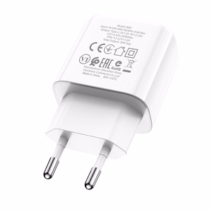 Borofone BN3 Premium USB-C -seinälaturi QC 3.0 PD 2.0 20W valkoinen