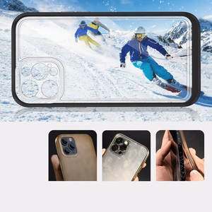 Kirkas 3in1 tapauksessa iPhone 12 Pro Max tapauksessa geeli kansi kehys musta