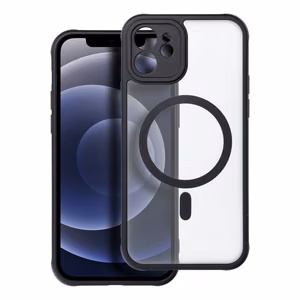 Suojakuori iPhone 12:lle Full Matte Mag Cover yhteensopiva MagSafe musta