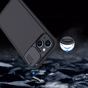 Nillkin CamShield Pro magneettinen kotelo iPhone 14 Plus suojakotelo kameran suojus musta (MagSafe)