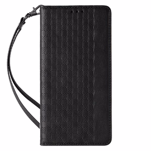 Magneetti hihna asia iPhone 12 pussi lompakko + Mini Lanyard riipus musta