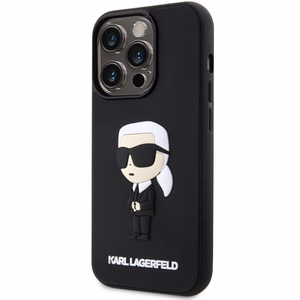 Karl Lagerfeld KLHCP14L3DRKINK iPhone 14 Pro 6.1 musta/musta suojakuori Rubber Ikonik 3D