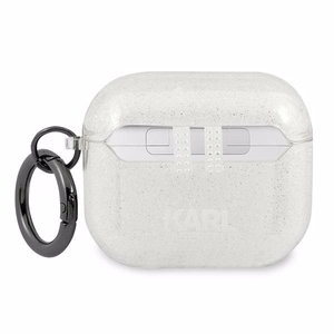 Karl Lagerfeld Glitter Karl's Head kotelo AirPods 3 - hopea