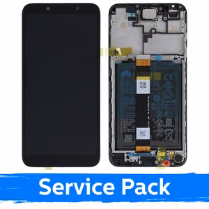 LCD-näyttö yhteensopiva Huawei Y5P / Honor 9S musta kehyksellä (Service Pack)