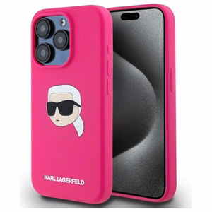 Karl Lagerfeld KLHMP15LSKHPPPLF iPhone 15 Pro 6.1 fuksia/fuksia kovakuori Silikoninen Karl Head Print MagSafe