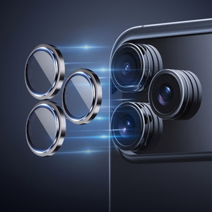 Rock Tempered glass Pure Series Camera Lens on camera for Iphone 17 (lens 2 pieces) black