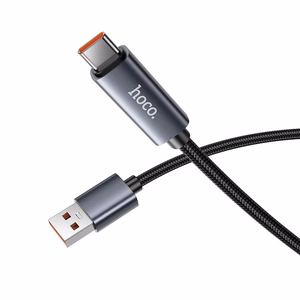 Hoco USB-A - USB-C -kaapeli 5A näytöllä 1 m X112 - musta