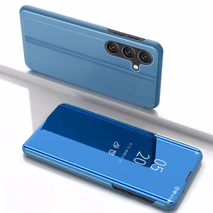 Clear View Case for Samsung Galaxy S25+ Cover with Flip - Blue