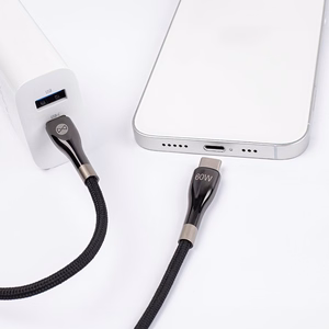 Forever Sleek -kaapeli USB-C - USB-C 1,0 m 60W musta