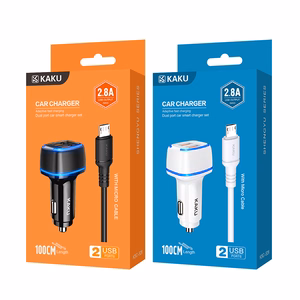 KAKU Autolaturi KSC-528 Shengyu - 2xUSB - 2,8A USB - Micro USB kaapelilla musta