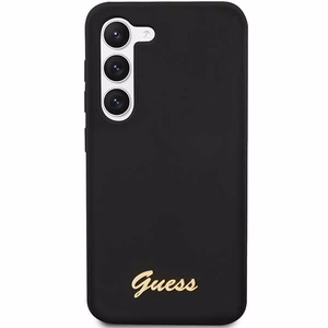 Guess GUHCS23MSLSMK S23+ S916 musta/musta kovakuori Silikoninen Vintage Gold Logo