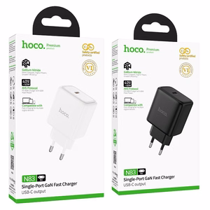 Puhelimen GaN-laturi Hoco USB C PD AVS 40W max 60W N83 musta