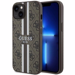Guess GUHMP14MP4RPSW iPhone 14 Plus 6.7 ruskea/ruskea suojakuori 4G Printed Stripes MagSafe