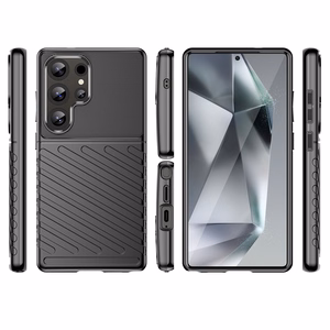 Thunder Suojakuori Samsung Galaxy S25 Ultra Silikoninen panssarisuoja - Musta