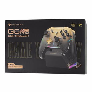 Machenike G5Pro Premium Edition Wireless Game Controller with Charging Station - Black and Gold
