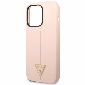 Guess GUHCP14XSLTGP iPhone 14 Pro Max 6.7" vaaleanpunainen/vaaleanpunainen kovakotelo Silikoni kolmio Silikoni kolmio