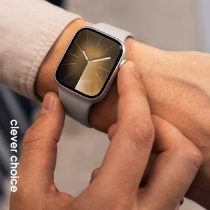 Crong Liquid -nestemäisestä silikonista valmistettu ranneke Apple Watch 38/40/41/42 mm:lle, kivenbeige