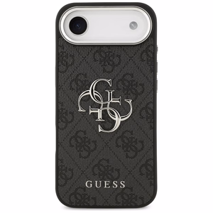 GUESS suojakuori iPhone 17 Air GUHCP17MP4G4SMCK (4G PU-nahkakuori isolla 4G- ja Classic-logolla sekä hopeisella metallikameran kehyksellä) musta