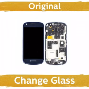 LCD-näyttö yhteensopiva Samsung I8190 S3 Mini kanssa kehyksellä sininen (uusioitu: Kiina)