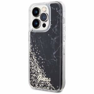 Guess GUHCP14LLCSGSGK iPhone 14 Pro 6.1" musta/musta hardcase Liquid Glitter Marble
