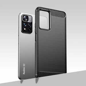 Carbon Case joustava kotelo kansi Xiaomi Redmi Note 11 Pro+ 5G (Kiina) / 11 Pro 5G (Kiina) / Mi11i HyperCharge / Poco X4 NFC musta