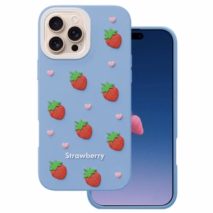 Mansikka-suojakuori iPhone 16 Pro 6,3" sininen