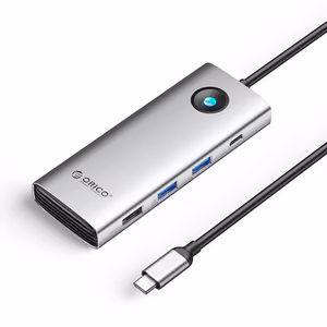Orico PW11 8-in-1 USB-C-telakointiasema 2x USB-A 3.0 1x USB-A 2.0 1x USB-C 3.0 1x USB-C PD 100W 1x HDMI 4K 60Hz 1x VGA 1080P 60Hz 1x RJ45 Gigabit Ethernet - hopea
