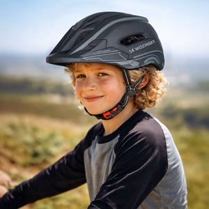 Wozinsky Kids' Full Face Bike Helmet with USB Rear Light S - Gray