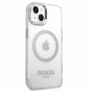 Guess GUHMP14MHTRMS iPhone 14 Plus 6.7" hopea/hopea kova kotelo metalli Outline Magsafe